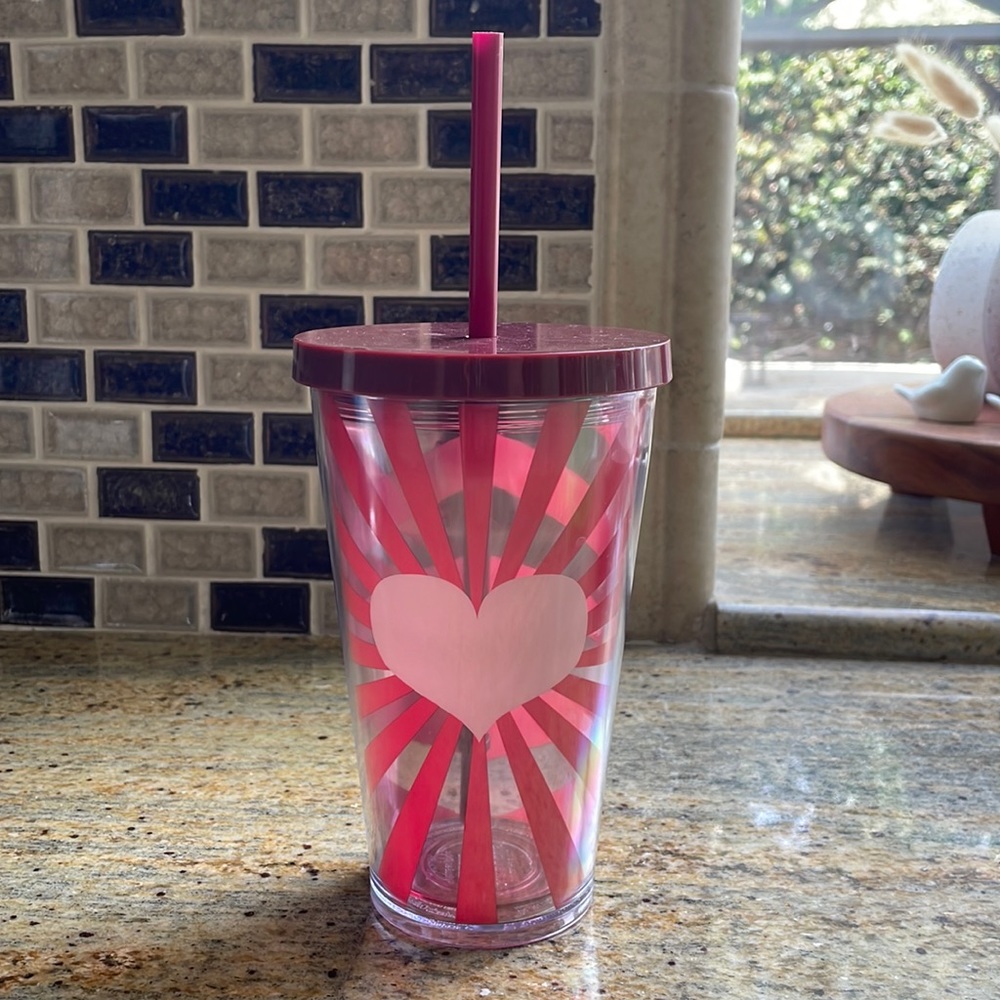 Grande Starbucks see-thru heart cold tumbler